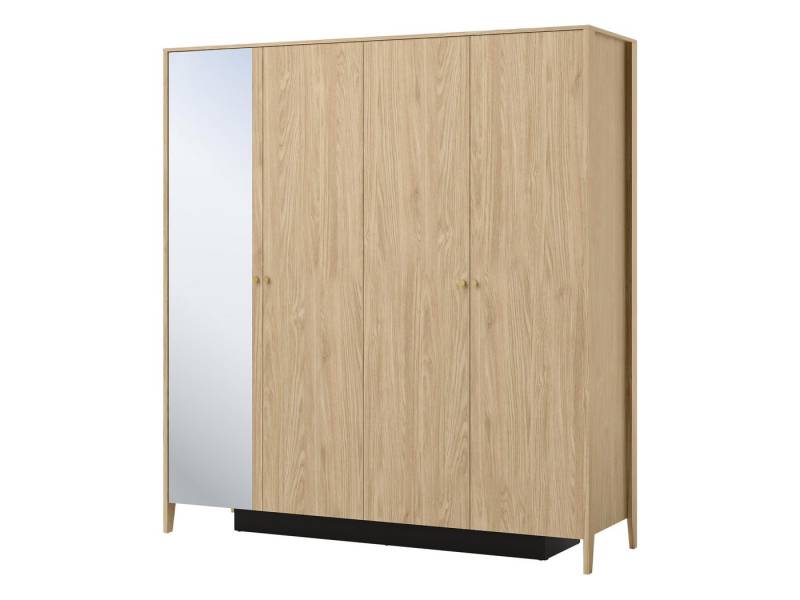 MIRJAN24 Kleiderschrank Snugly 4D 01 (mit vier Drehtüren) Frontspiegel, zwei Kleiderstangen von MIRJAN24