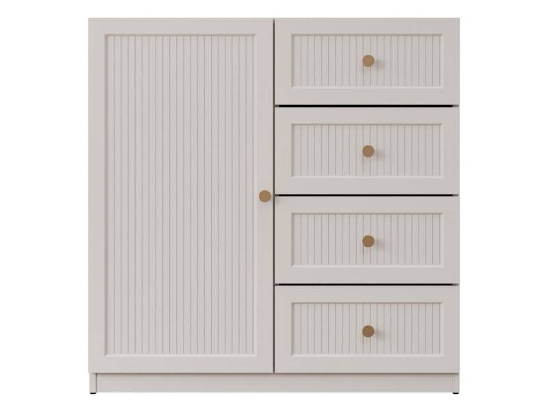 MIRJAN24 Kommode Ferena 1D4SZ (mit Drehtür und vier Schubladen), Griffe aus Metall in der Farbe Gold von MIRJAN24