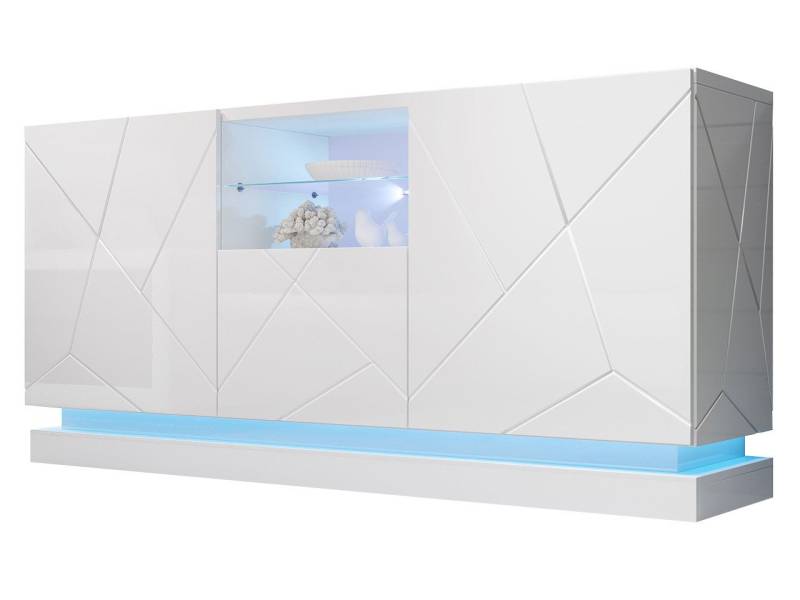 MIRJAN24 Kommode Qiu 2D1K (mit 2 Drehtüren und Klappe), gedämpftem Schließsystem, Gefräste Seiten und Fronten von MIRJAN24