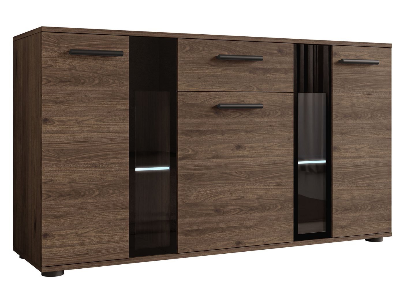 MIRJAN24 Kommode Salsa (mit 3 Türen und Schublade), mit Glasregale, LED-Beleuchtung als Option von MIRJAN24