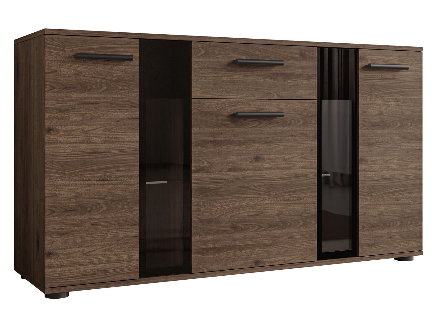 MIRJAN24 Kommode Salsa (mit 3 Türen und Schublade), mit Glasregale, LED-Beleuchtung als Option von MIRJAN24