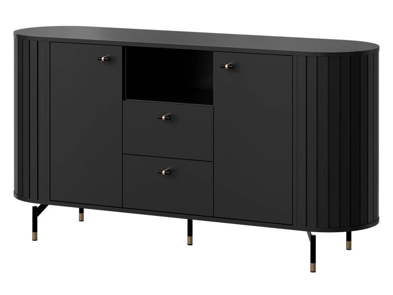 MIRJAN24 Kommode Zante 150 2D2S 02 (mit zwei Drehtüren und zwei Schubladen), 151x40x81 cm, Stahlfüße und Griffe von MIRJAN24