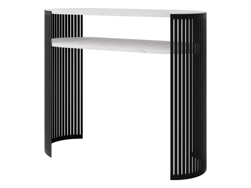 MIRJAN24 Konsolentisch Fikoli (mit Einlegeböden), Gestell aus Stahl, Schwarz pulverbeschichtet von MIRJAN24