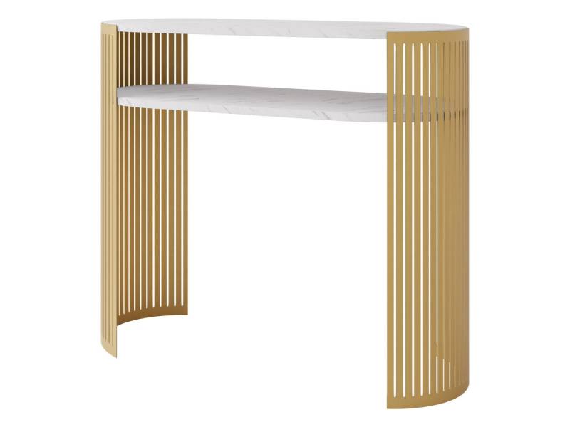 MIRJAN24 Konsolentisch Fikoli Gold (mit Einlegeböden), 100x30x86 cm, Gestell aus Stahl von MIRJAN24