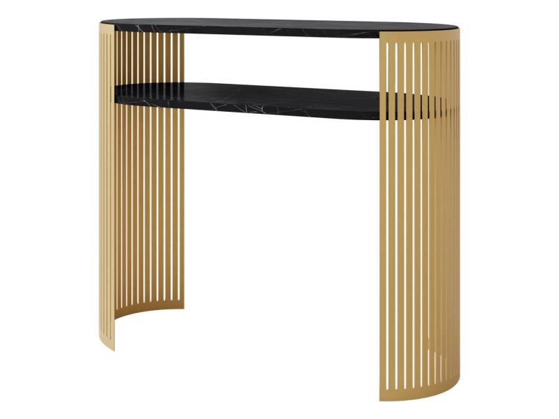 MIRJAN24 Konsolentisch Fikoli Gold (mit Einlegeböden), 100x30x86 cm, Gestell aus Stahl von MIRJAN24