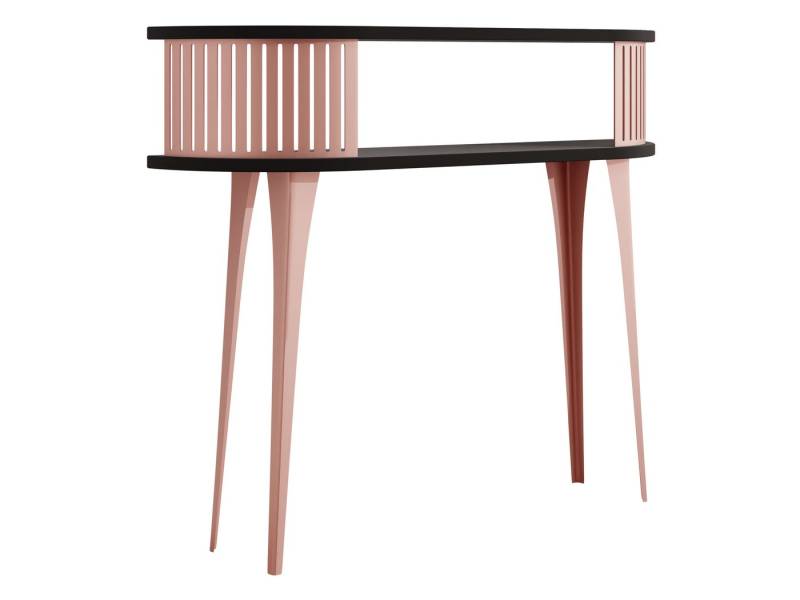 MIRJAN24 Konsolentisch Roenni Oval Ember (mit Regal), 100x25x86 cm, Beine und Seiten aus Stahl von MIRJAN24