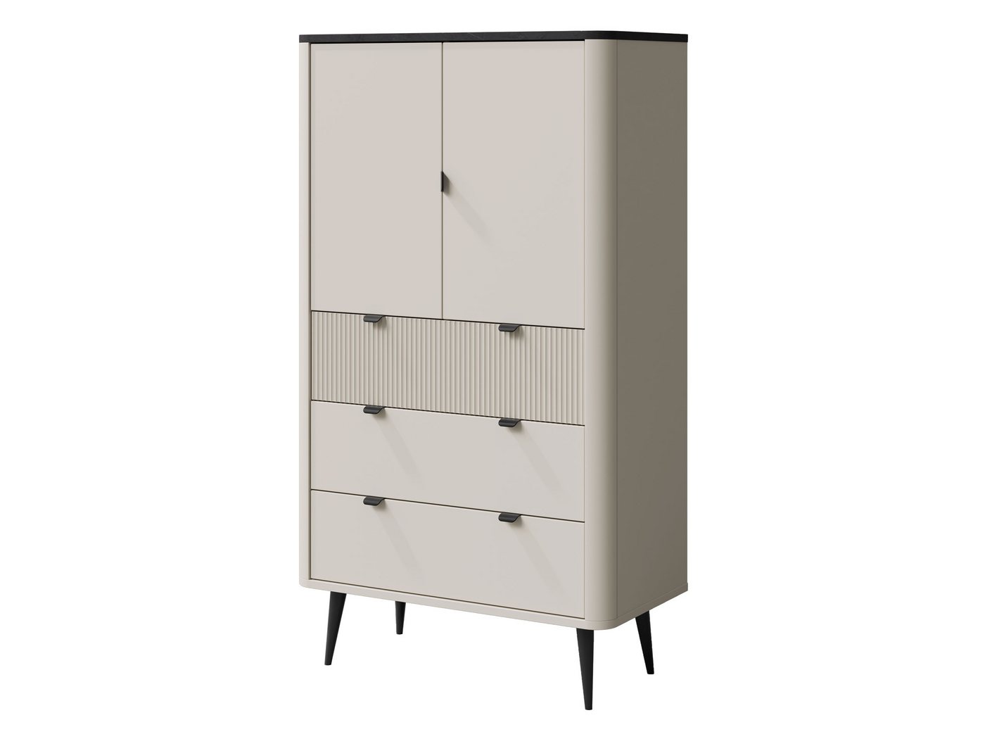 MIRJAN24 Regal Marly 2S3D RE06, mit zwei Drehtüren und drei Schubladen, gedämpftem Schließsystem, 90x40x142 cm von MIRJAN24
