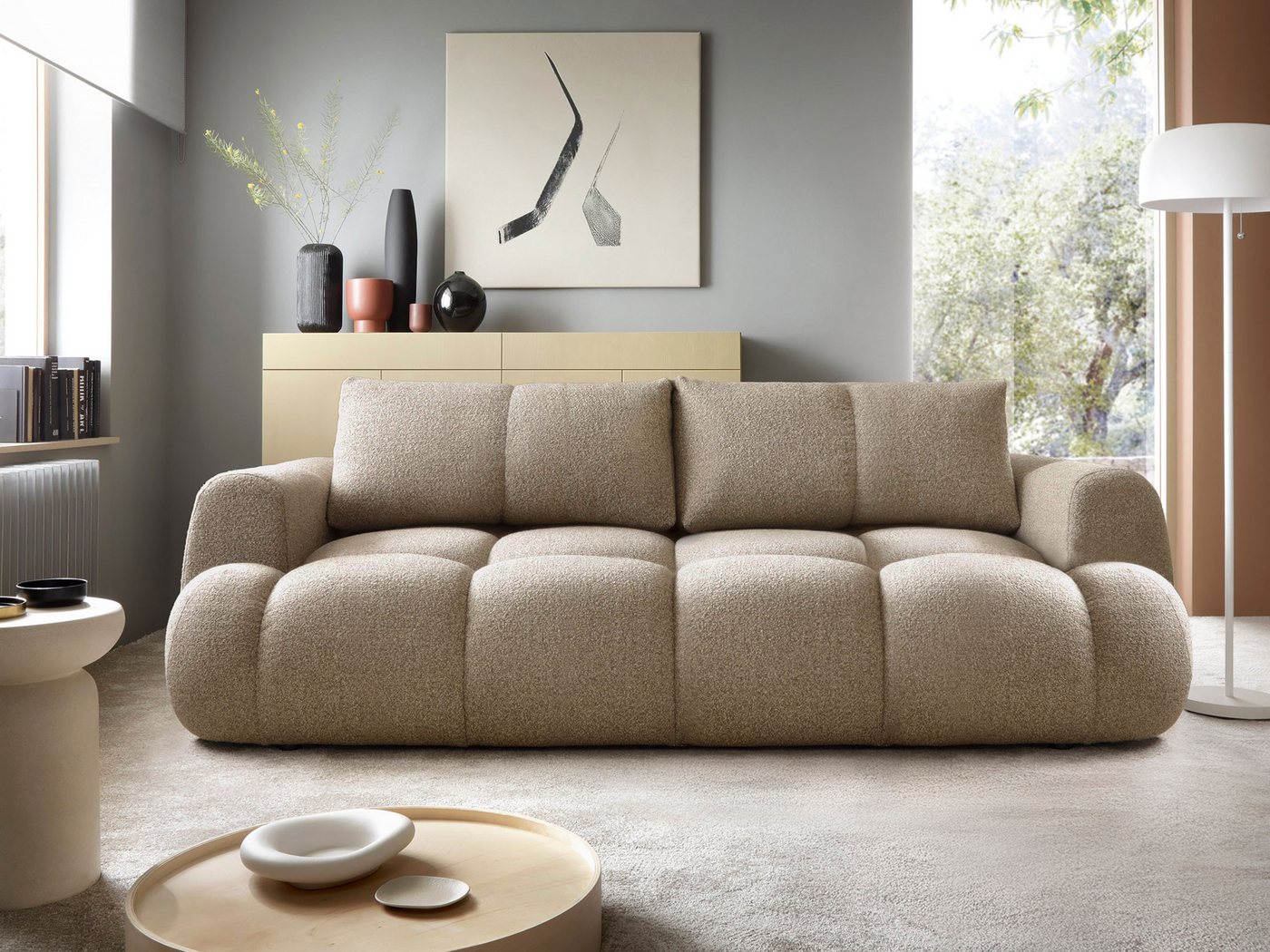 MIRJAN24 Schlafsofa Mitto, mit Bettkasten und Schlaffunktion, Rückenlehne in Form beweglicher Kissen von MIRJAN24