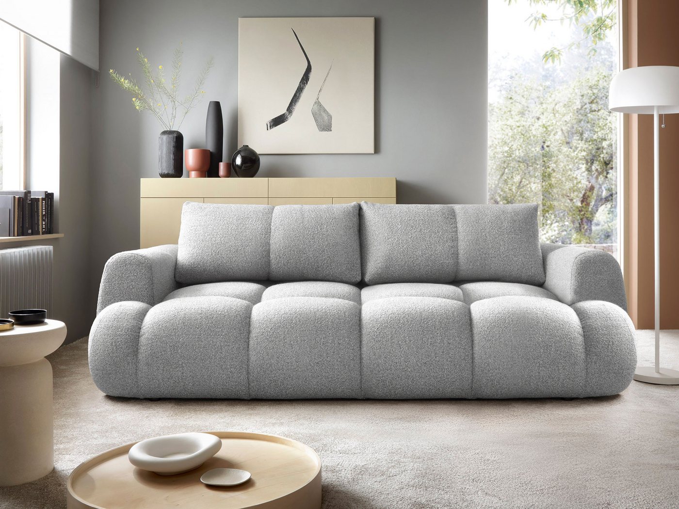 MIRJAN24 Schlafsofa Mitto, mit Bettkasten und Schlaffunktion, Rückenlehne in Form beweglicher Kissen von MIRJAN24