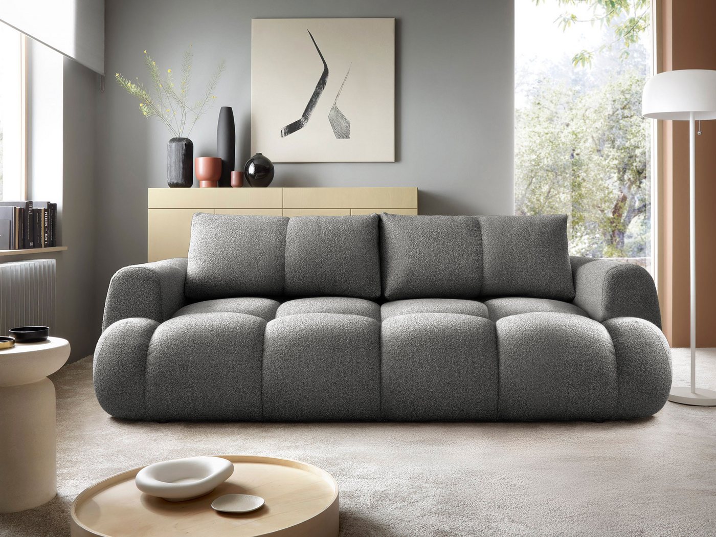 MIRJAN24 Schlafsofa Mitto, mit Bettkasten und Schlaffunktion, Rückenlehne in Form beweglicher Kissen von MIRJAN24