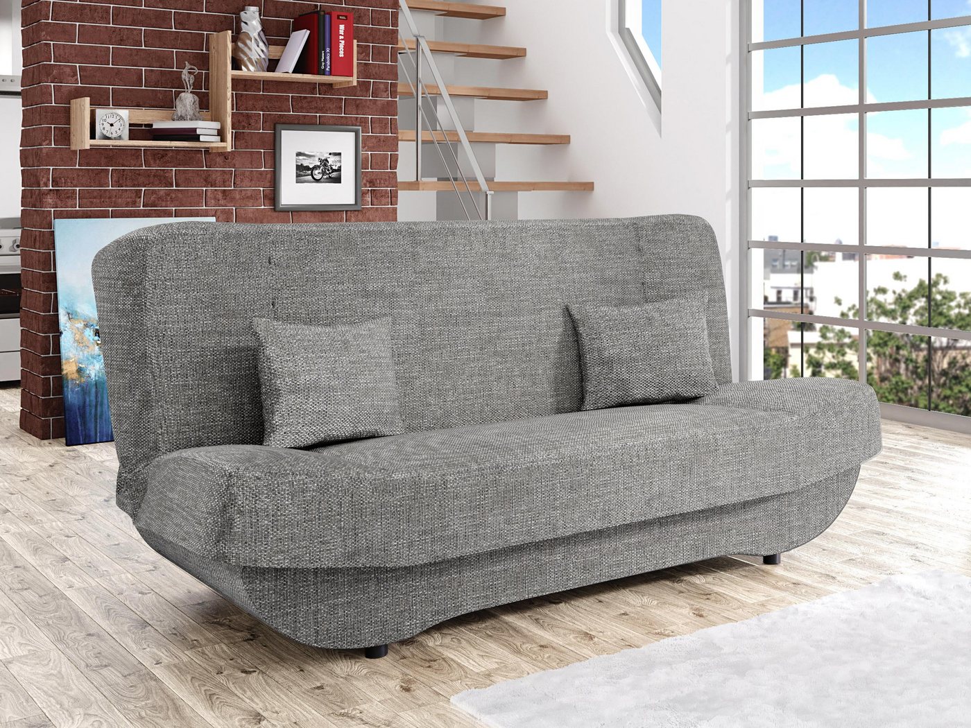 MIRJAN24 Schlafsofa Pinto, mit Bettkasten und Schlaffunktion, mit zwei Kissen, Aufklappbares MIRJAN24 Schlafsofa Pinto, mit Bettkasten und Schlaffunktion, mit zwei Kissen, Aufklappbares von MIRJAN24