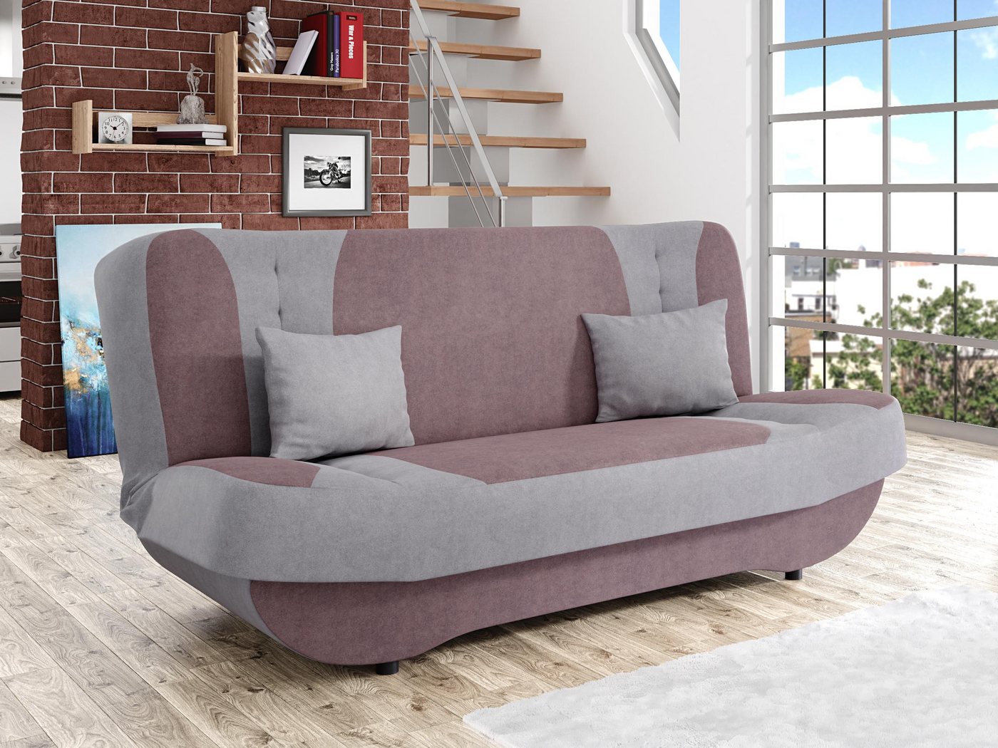 MIRJAN24 Schlafsofa Pinto, mit Bettkasten und Schlaffunktion, mit zwei Kissen, Aufklappbares MIRJAN24 Schlafsofa Pinto, mit Bettkasten und Schlaffunktion, mit zwei Kissen, Aufklappbares von MIRJAN24
