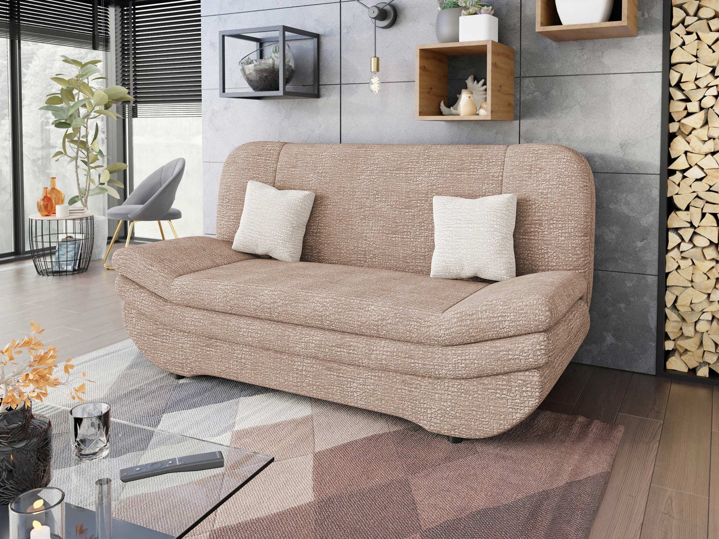 MIRJAN24 Schlafsofa Weronika Premium, mit Schlaffunktion und Bettkasten, Kissen-Set mit Reißverschluss von MIRJAN24
