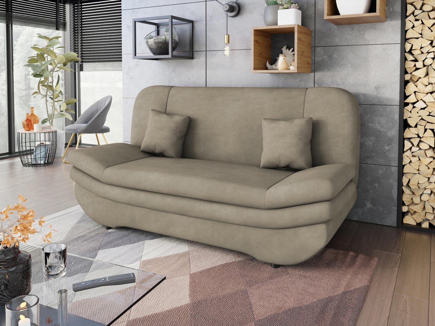 MIRJAN24 Schlafsofa Weronika Premium, mit Schlaffunktion und Bettkasten, Kissen-Set mit Reißverschluss von MIRJAN24