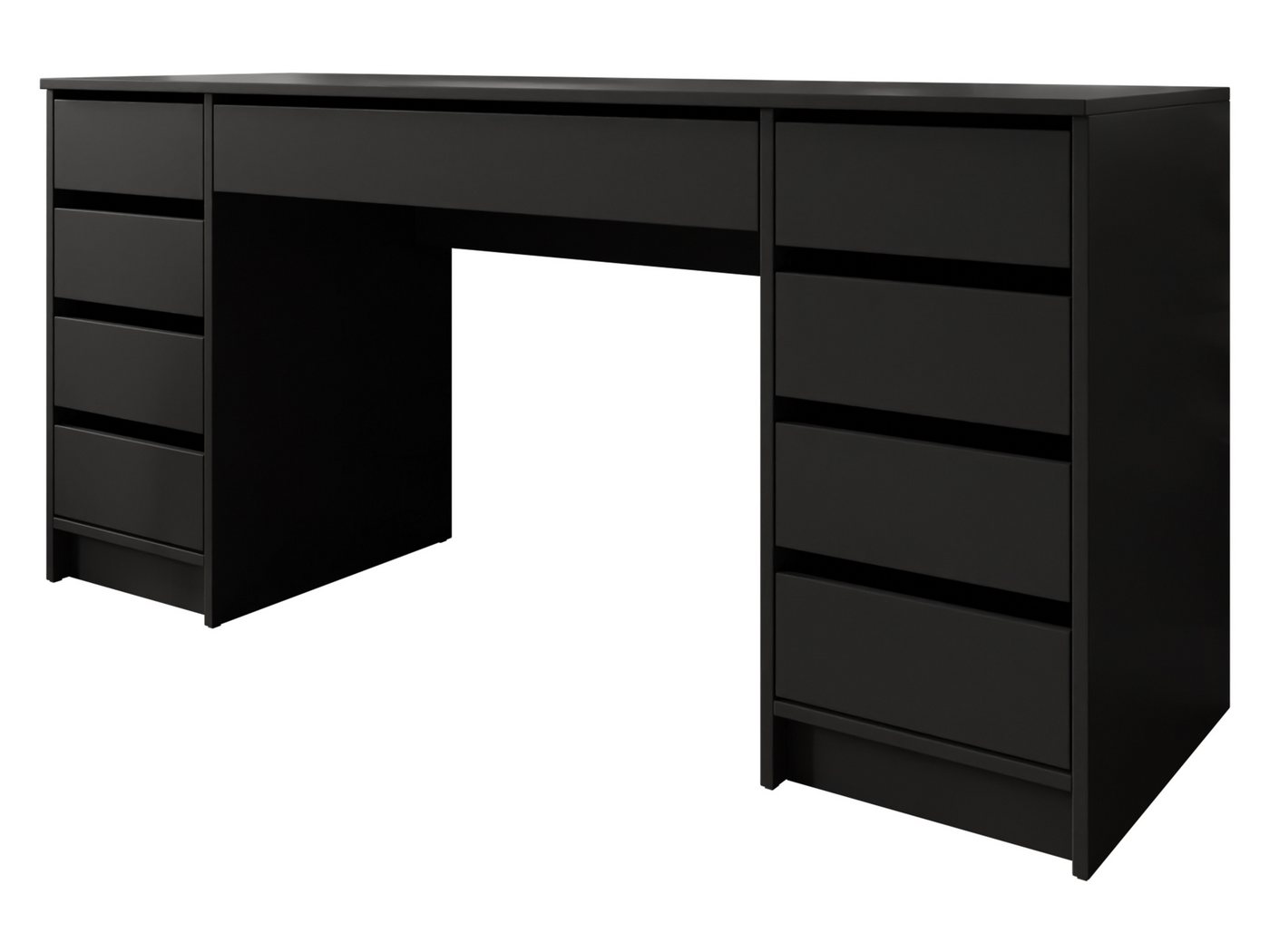 MIRJAN24 Schreibtisch Ada Bis (mit neun Schubladen), 154x55x76 cm, Schwarze Kunststofffüße, Schminktisch von MIRJAN24