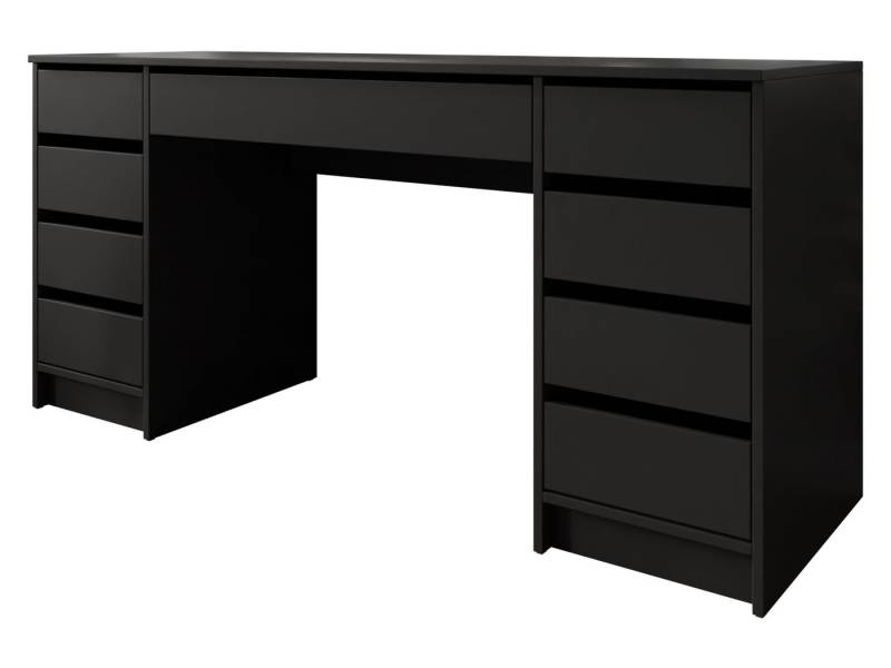 MIRJAN24 Schreibtisch Ada Bis (mit neun Schubladen), 154x55x76 cm, Schwarze Kunststofffüße, Schminktisch von MIRJAN24