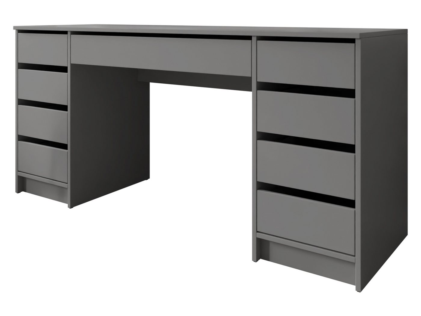 MIRJAN24 Schreibtisch Ada Bis (mit neun Schubladen), 154x55x76 cm, Schwarze Kunststofffüße, Schminktisch von MIRJAN24