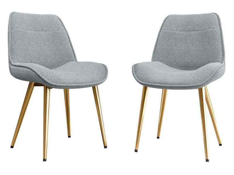 MIRJAN24 Stuhl Muz DC-1084/GL Boucle (2er-Set), Metallrahmen in der Farbe Gold von MIRJAN24