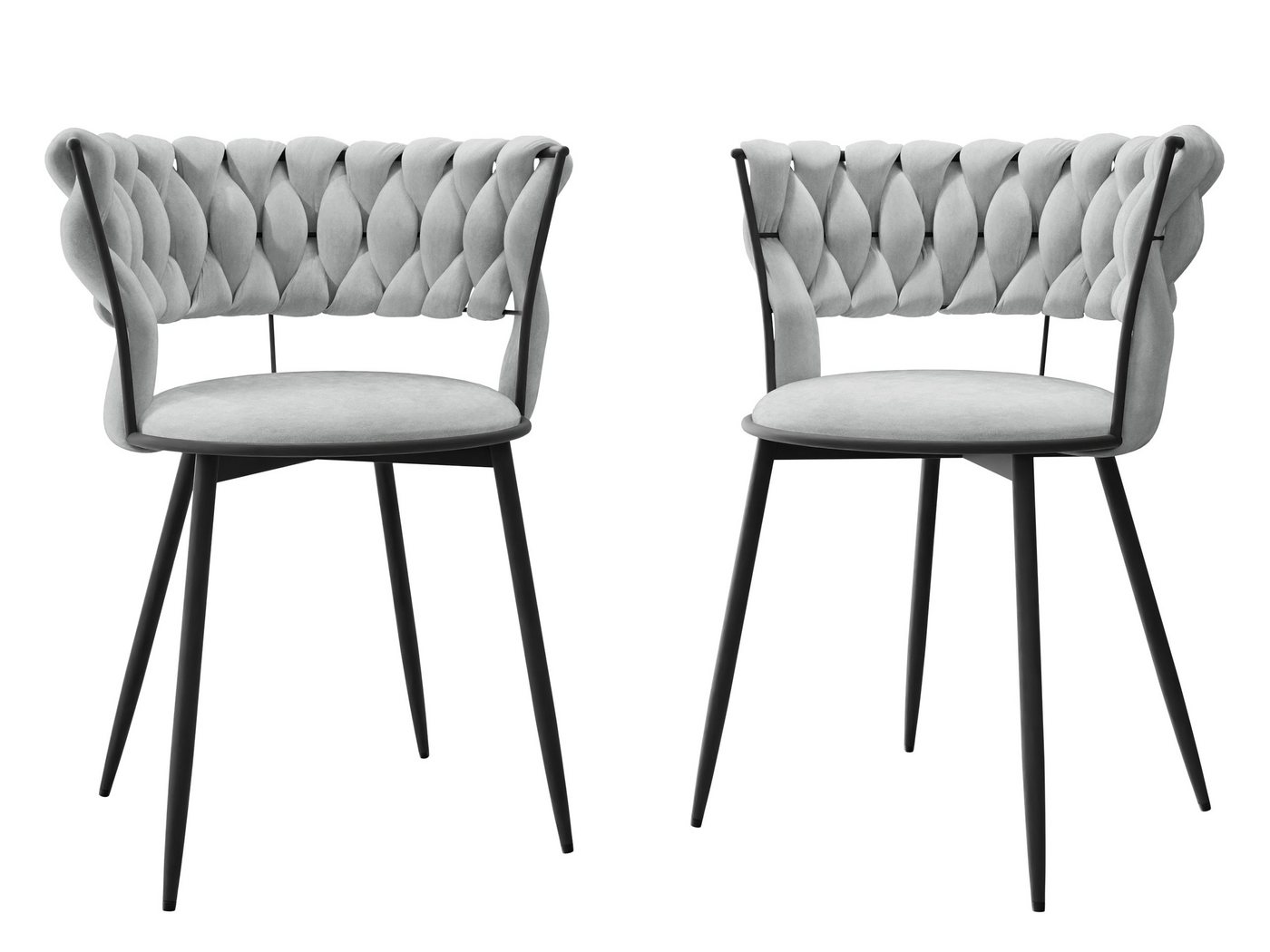 MIRJAN24 Stuhl Muz DC-1141/BK (2er-Set), Verchromte Metallfüße in der Farbe Schwarz von MIRJAN24