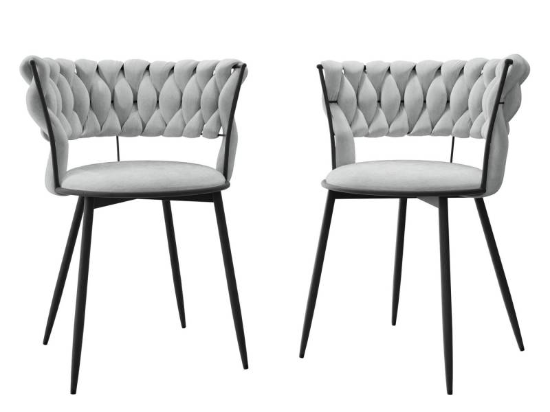 MIRJAN24 Stuhl Muz DC-1141/BK (2er-Set), Verchromte Metallfüße in der Farbe Schwarz von MIRJAN24