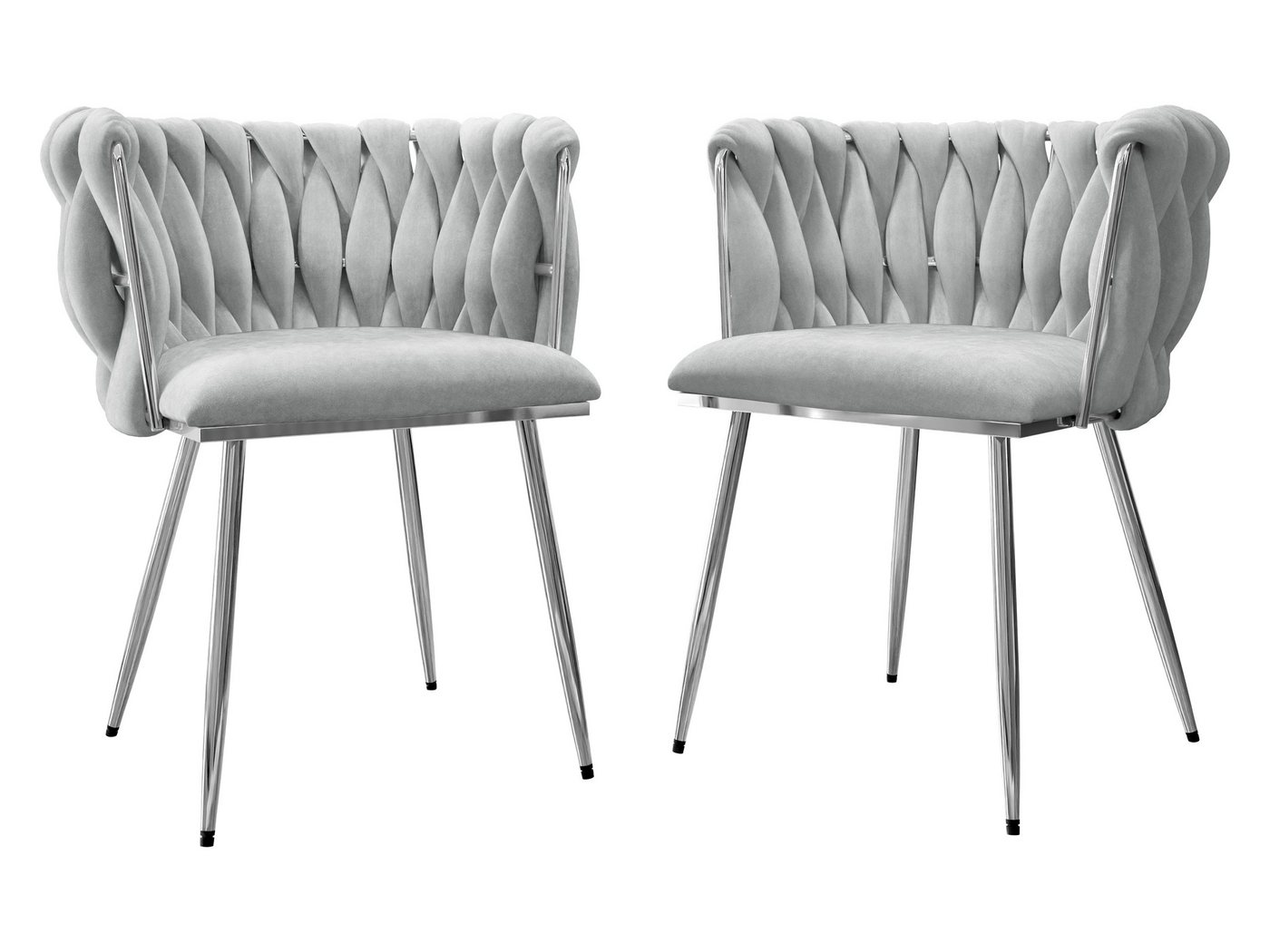 MIRJAN24 Stuhl Muz DC-1142/CM (2er-Set), 57x52x74 cm, Verchromte Metallfüße von MIRJAN24