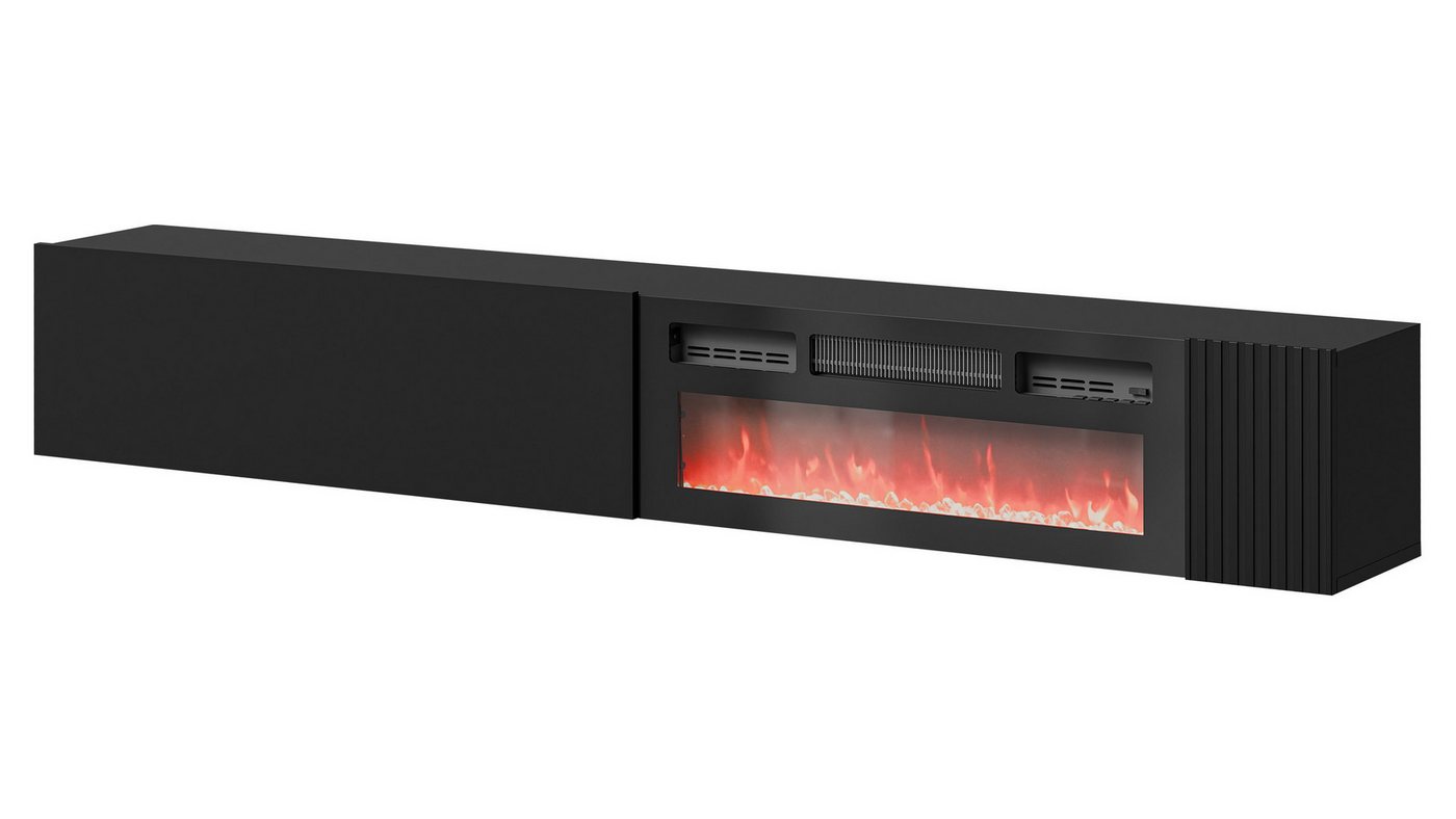 MIRJAN24 TV-Schrank Capital 200 EF mit Kamin (mit Drehtür und Klappe) Realistische LED-Flamme, Gasdruckfeder von MIRJAN24