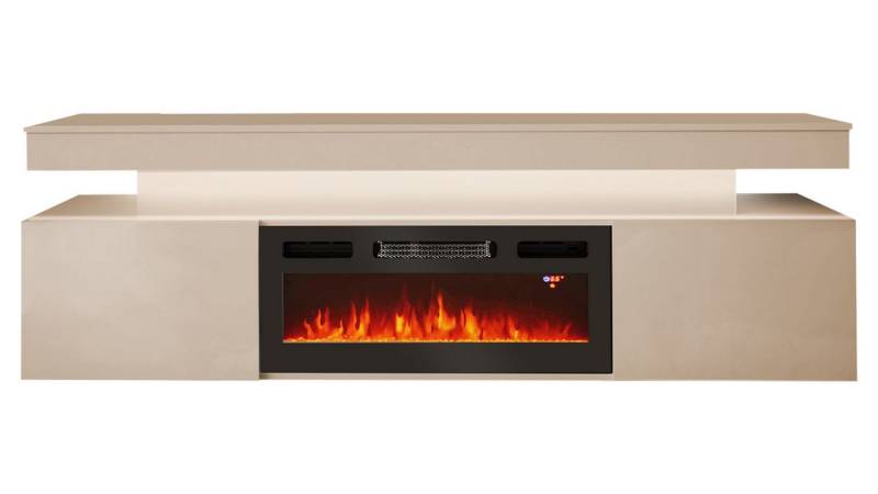 MIRJAN24 TV-Schrank EF 2D Glossa Bis mit Kamin (mit zwei Drehtüren) Realistische LED-Flamme von MIRJAN24