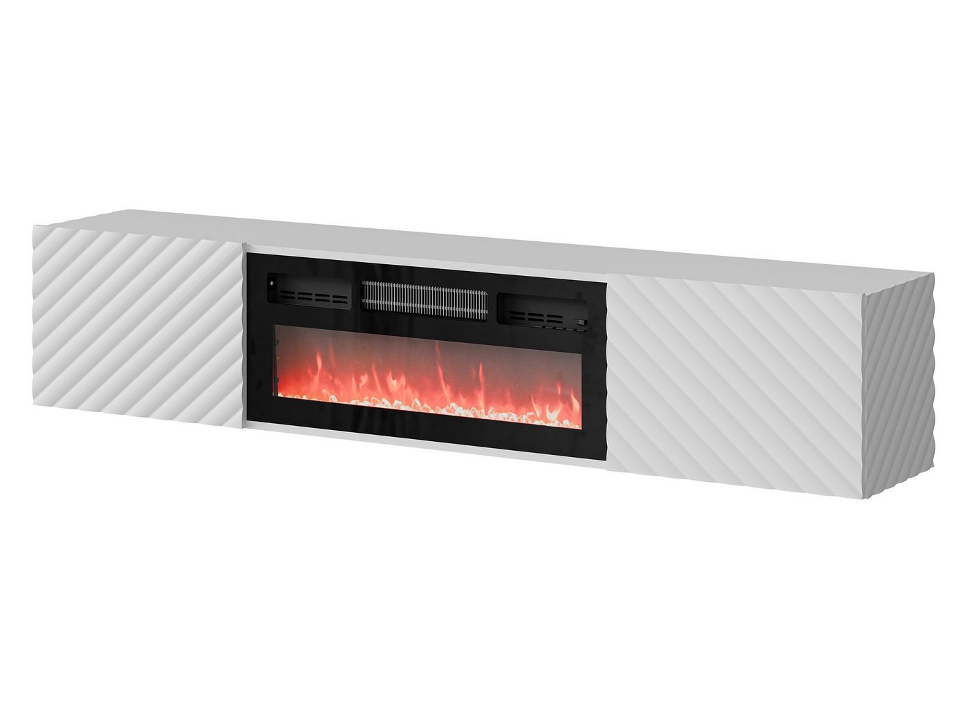 MIRJAN24 TV-Schrank Lara mit Kamin (mit zwei Drehtüren) Realistische LED-Flamme, 183x35x37 cm von MIRJAN24
