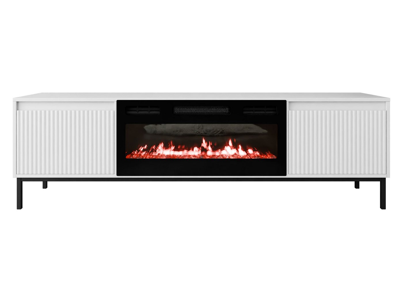 MIRJAN24 TV-Schrank Ozmi 2K EF mit Kamin (mit zwei Kleppen) Realistische LED-Flamme, push to open von MIRJAN24