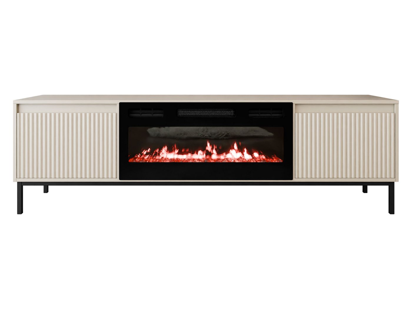 MIRJAN24 TV-Schrank Ozmi 2K EF mit Kamin (mit zwei Kleppen) Realistische LED-Flamme, push to open von MIRJAN24