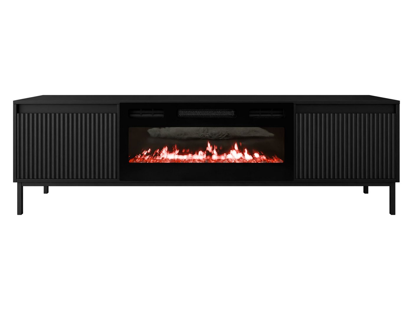 MIRJAN24 TV-Schrank Ozmi 2K EF mit Kamin (mit zwei Kleppen) Realistische LED-Flamme, push to open von MIRJAN24