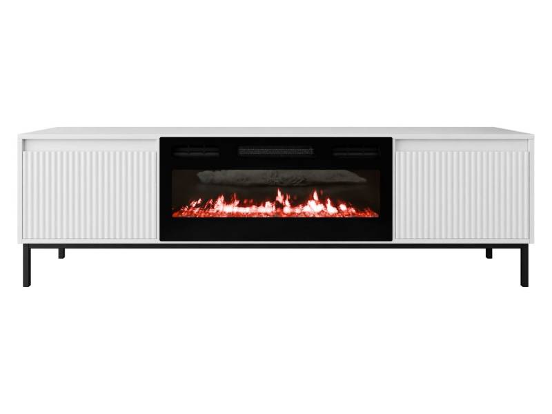 MIRJAN24 TV-Schrank Ozmi 2K EF mit Kamin (mit zwei Kleppen) Realistische LED-Flamme, push to open von MIRJAN24