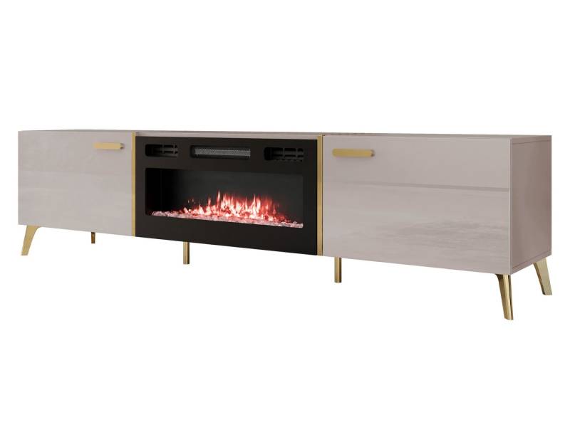 MIRJAN24 TV-Schrank Picru 2D EF mit Kamin (mit zwei Klappen) Realistische LED-Flamme, 214x38x50 cm von MIRJAN24