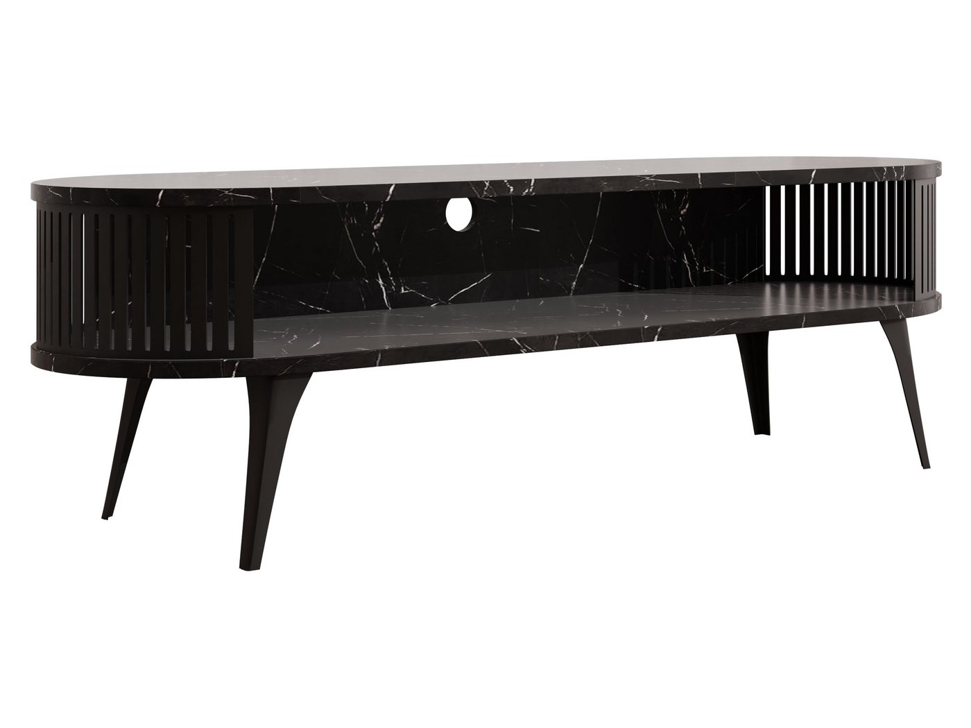 MIRJAN24 TV-Schrank Roenni Oval (mit Regal) Füße und Seiten aus Stahl, 140x40x44 cm von MIRJAN24