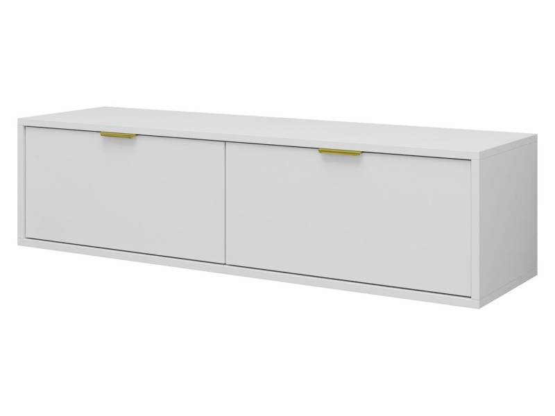 MIRJAN24 TV-Schrank Senna 140 (mit zwei Klappen) Aluminiumgriffe in der Farbe Gold von MIRJAN24