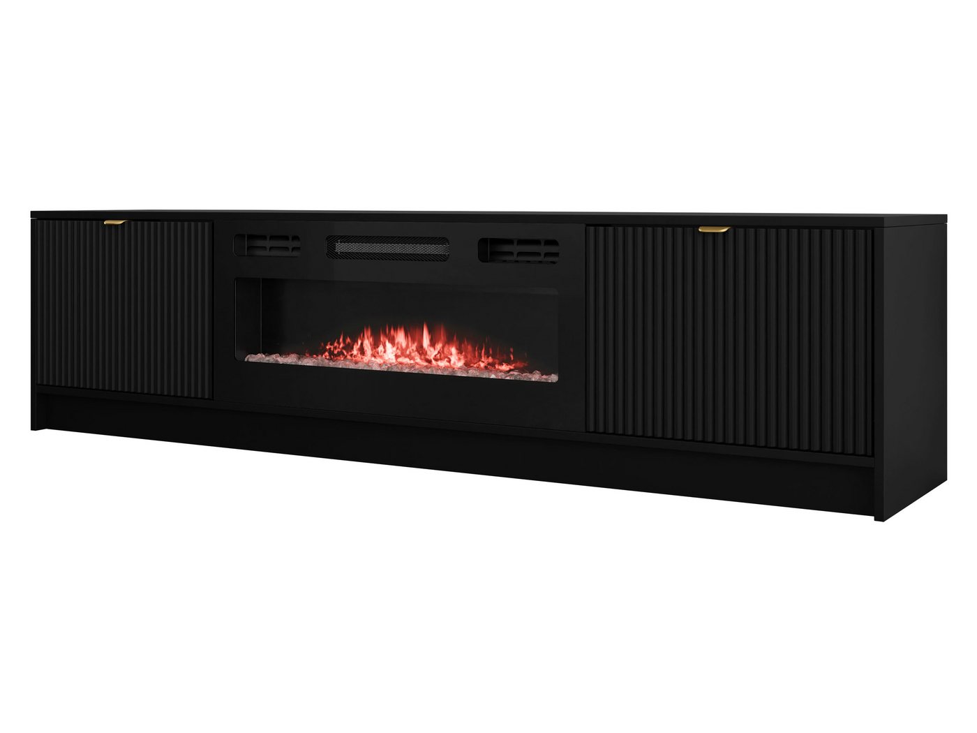 MIRJAN24 TV-Schrank Tireno mit Kamin (mit zwei Drehtüren) Realistische LED-Flamme, Gasdruckfeder von MIRJAN24