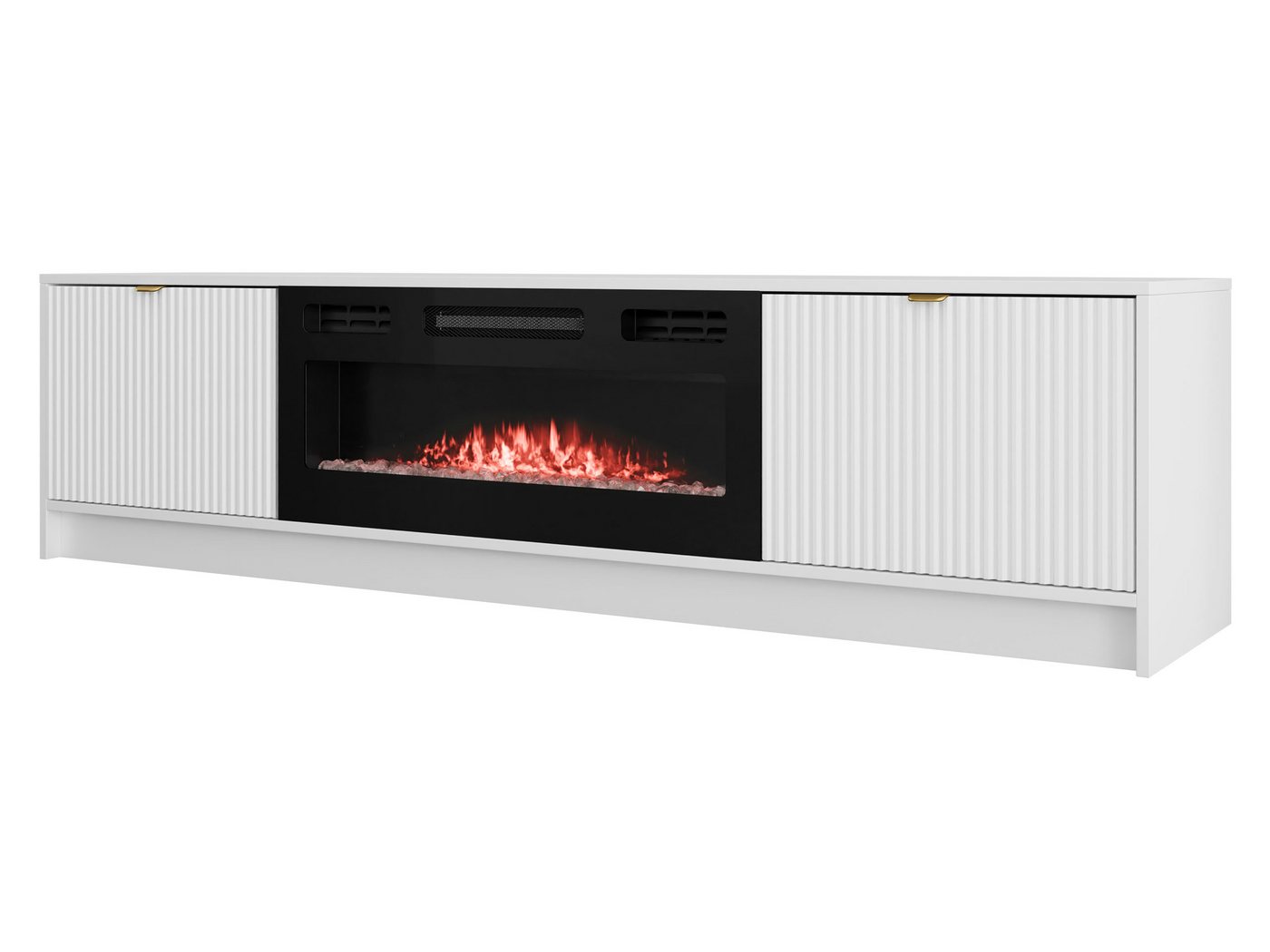 MIRJAN24 TV-Schrank Tireno mit Kamin (mit zwei Drehtüren) Realistische LED-Flamme, Gasdruckfeder von MIRJAN24