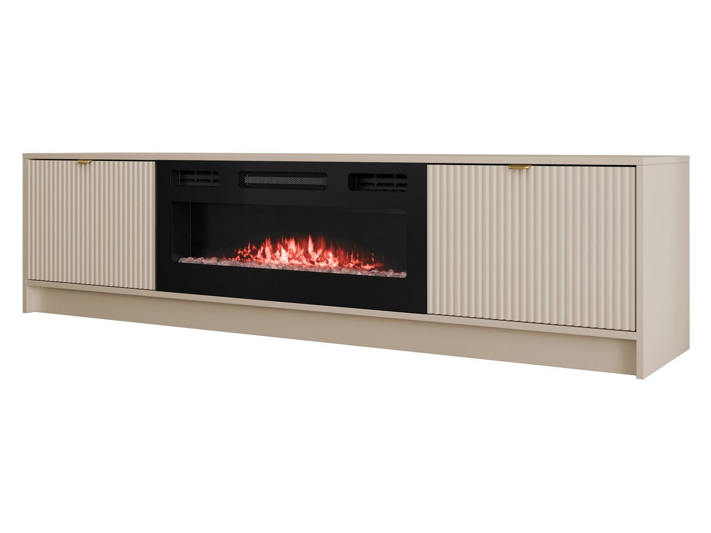 MIRJAN24 TV-Schrank Tireno mit Kamin (mit zwei Drehtüren) Realistische LED-Flamme, Gasdruckfeder von MIRJAN24