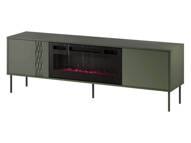 MIRJAN24 TV-Schrank Tresse 180 EF mit Kamin (mit zwei Drehtüren) Realistische LED-Flamme, 180x40x55 cm von MIRJAN24