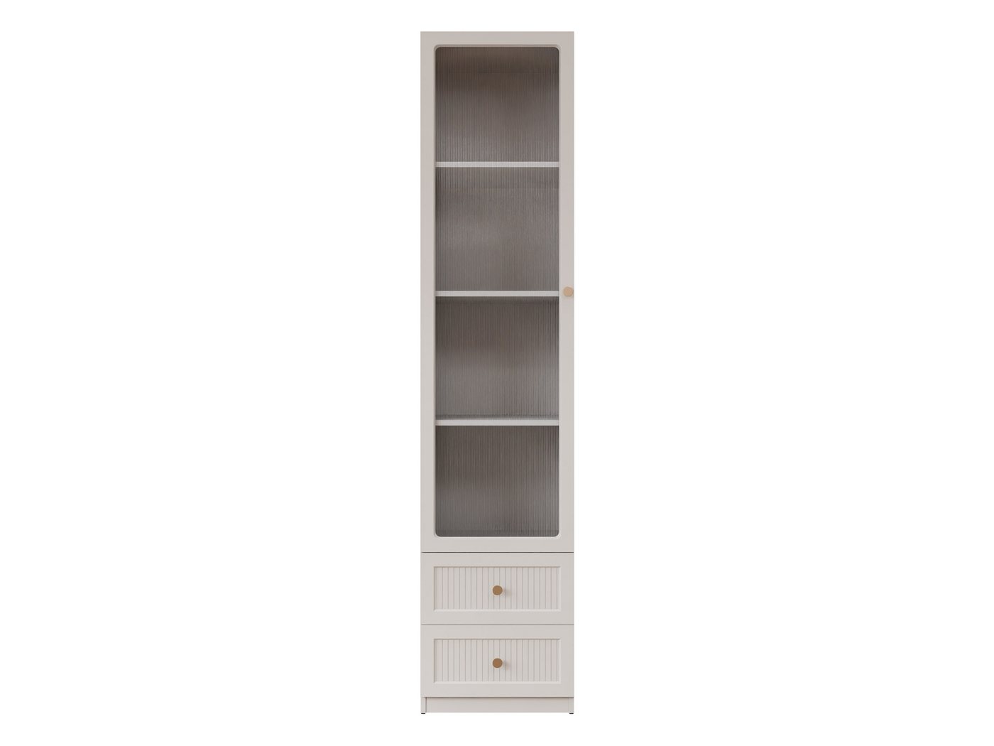 MIRJAN24 Vitrine Ferena 1D2SZ (mit Drehtür und zwei Schubladen) gehärtetem Glas 4 mm von MIRJAN24