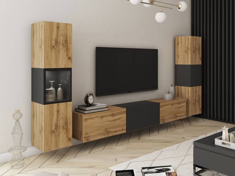 MIRJAN24 Wohnwand Berlin III, (3er-Set, 2x Vitrine, TV-Lowboard), Beleuchtung als Option von MIRJAN24