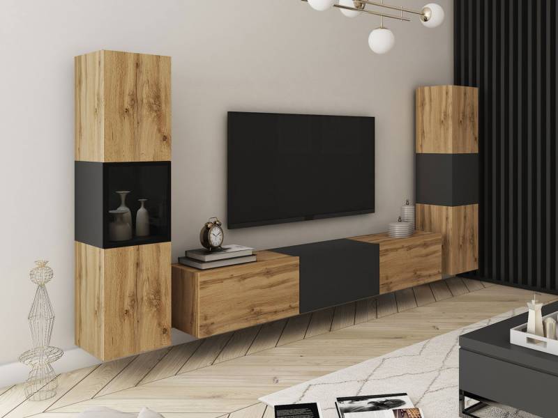 MIRJAN24 Wohnwand Berlin III, (3er-Set, 2x Vitrine, TV-Lowboard), Beleuchtung als Option von MIRJAN24