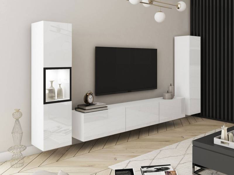 MIRJAN24 Wohnwand Berlin III, (3er-Set, 2x Vitrine, TV-Lowboard), Beleuchtung als Option von MIRJAN24