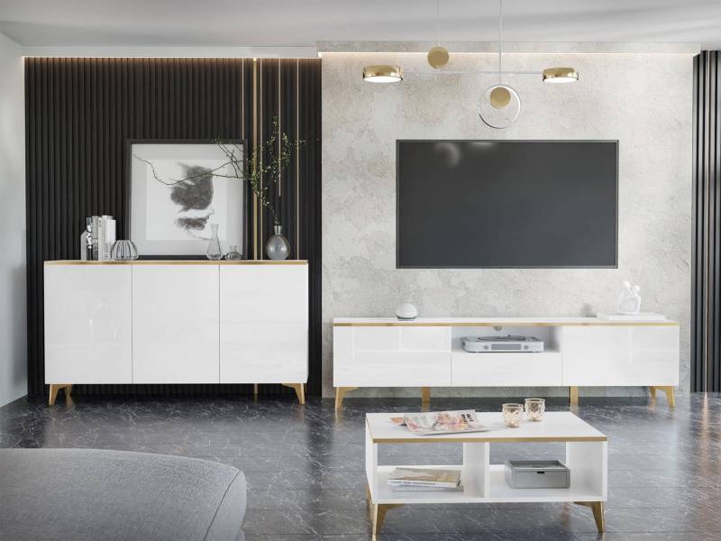 MIRJAN24 Wohnzimmer-Set Alrik I, (Kommode, TV-Lowboard, Couchtisch), Griffloses Öffnungssystem push to open von MIRJAN24