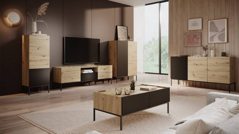 MIRJAN24 Wohnzimmer-Set Como I, (5er-Set, 3x Kommode, Couchtisch. TV-Lowboard), Untergestell aus Metal von MIRJAN24