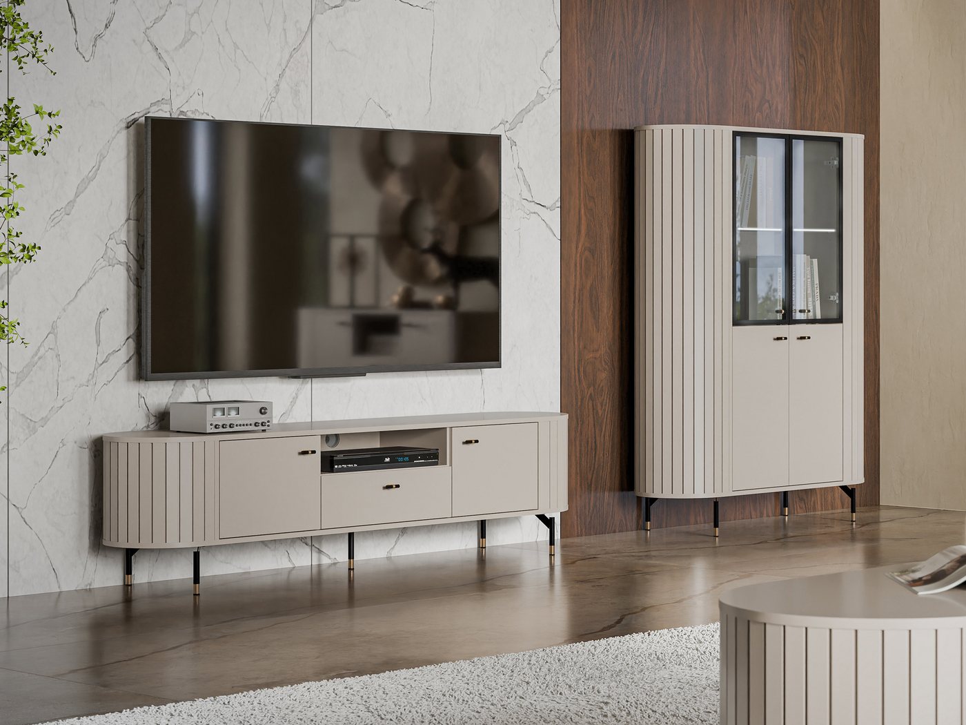 MIRJAN24 Wohnzimmer-Set Zante I, (2er-Set, Vitrine, TV-Lowboard), LED-Beleuchtung als Option von MIRJAN24
