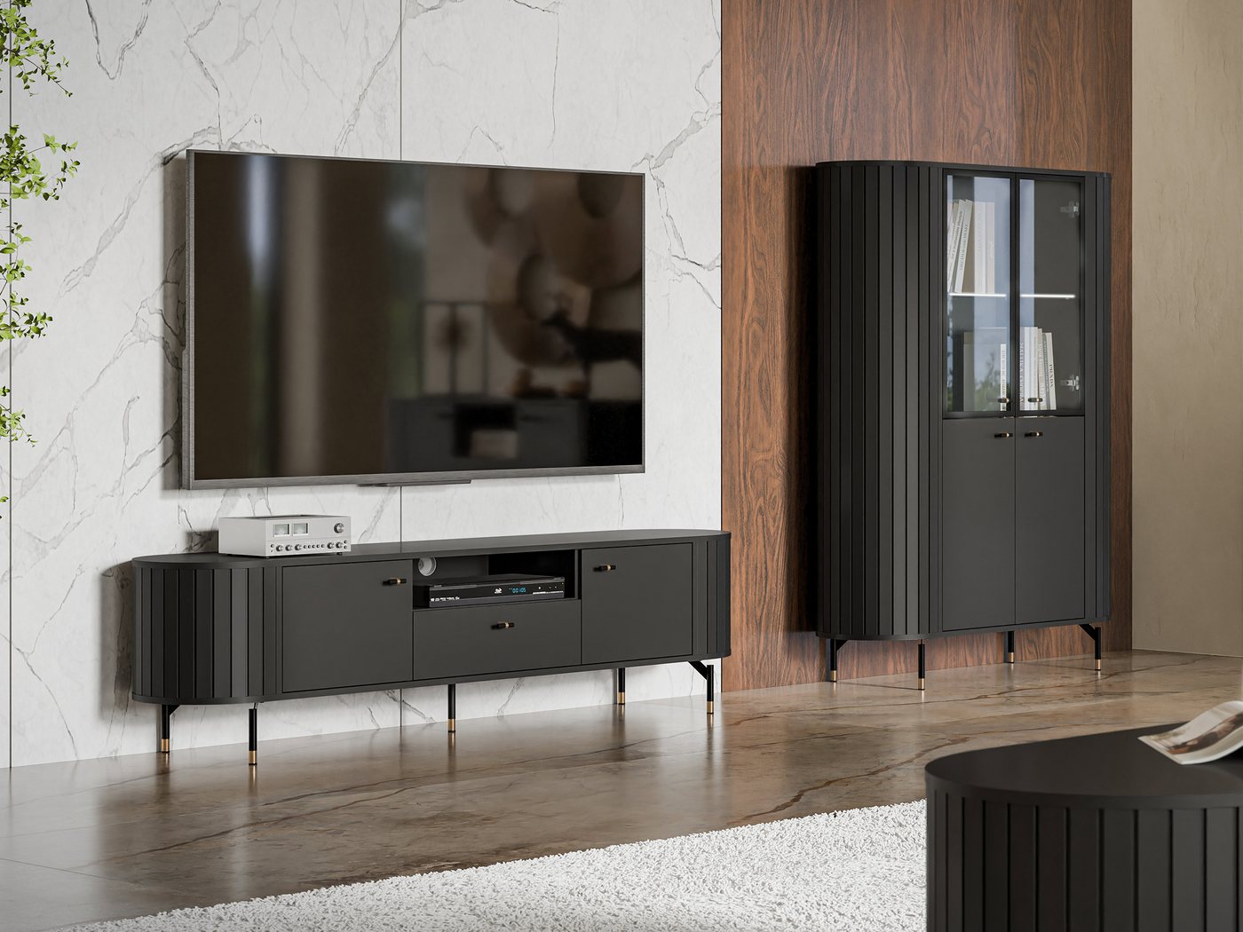 MIRJAN24 Wohnzimmer-Set Zante I, (2er-Set, Vitrine, TV-Lowboard), LED-Beleuchtung als Option von MIRJAN24