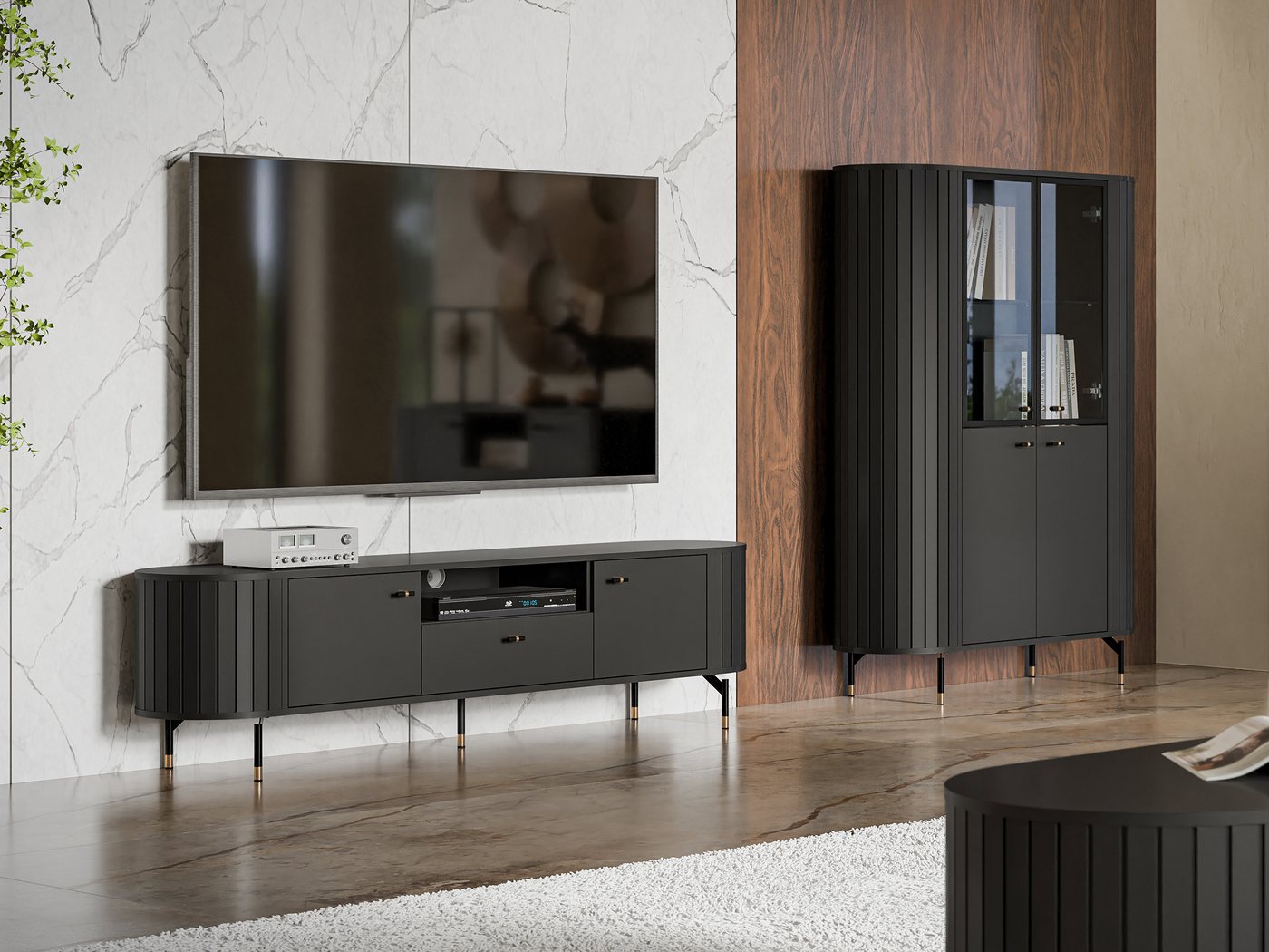 MIRJAN24 Wohnzimmer-Set Zante I, (2er-Set, Vitrine, TV-Lowboard), LED-Beleuchtung als Option von MIRJAN24