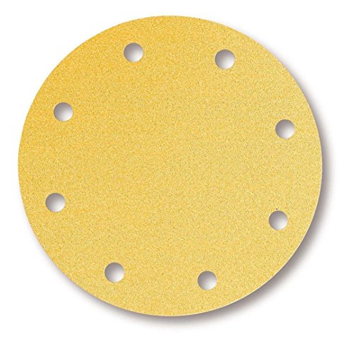 Mirka Gold Universal-Schleifpapier Ø 200mm Klett 9-Loch, Korn P320, 50 Stk/Zum Schleifen von Gips, Spachtel, Spanplatten, Holz, Lack von MIRKA