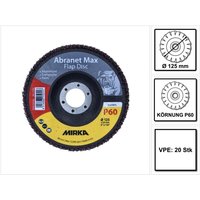 Abranet Max Flap disc T29 Set 125 mm 22 mm alox 60 20 Stück ( 20x 8896700160 ) Fächerscheibe für Aluminium, Verbundstoffe, Lack - Mirka von MIRKA